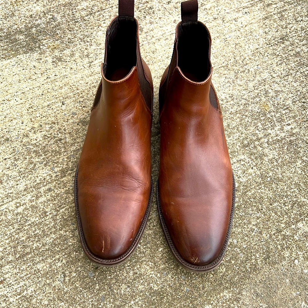 Flag Ltd Men's Max Leather Chelsea Boots size 10.5 color is mahogany